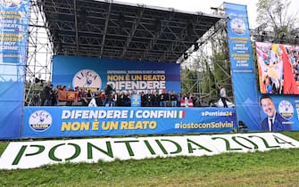Lega party rally in Pontida (Bergamo), 6 October 2024. 
ANSA/MICHELE MARAVIGLIA                    