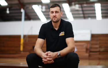 SYDNEY, AUSTRALIA - MARCH 20: Andrew Bogut poses during a Sydney Kings NBL press conference at Auburn Basketball Centre on March 20, 2020 in Sydney, Australia. (Photo by Matt King/Getty Images)