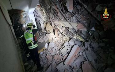 Crolla palazzina in ristrutturazione a Moneglia