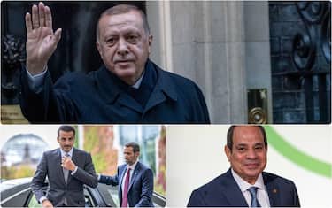 collage di Erdogan, Al Thani e Al Sisi