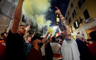 La festa dei tifosi della Roma