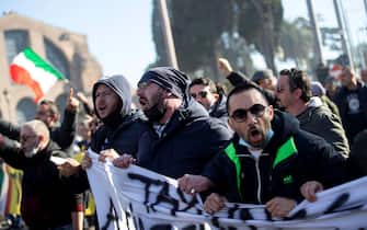corteo sciopero taxi Roma