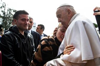 Pope Francis leaves the Agostino Gemelli hospital where is hospitalized, following a respiratory infection (excluding Covid-19), in Rome, Italy, 01 April 2023. ANSA/ANGELO CARCONI