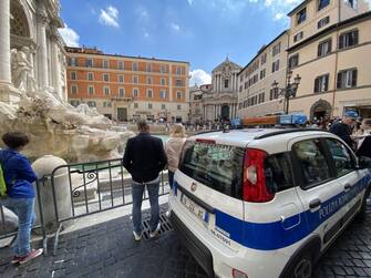 The Trevi fountain closed to the public for security reasons for the Roma Feyenoord Europe League match in Rome, Italy, 20 April 2023. The security plan in view of the Europa League match scheduled tonight at the Olympic stadium between Roma and Feyenoord as well as providing for 1500 men including police, carabinieri and financial police who will control the areas of the historic center and the Colosseum.
ANSA/LUCIANO DEL CASTILLO