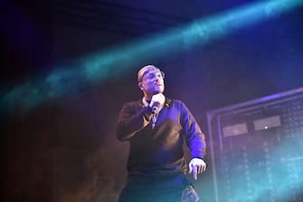 NAPLES, ITALY - 2018/02/17: Gue Pequeno an Italian rapper and songwriter, performs live in concert at Casa della Musica in Napoli during his Gentleman tour 2018. (Photo by Paola Visone/Pacific Press/LightRocket via Getty Images)