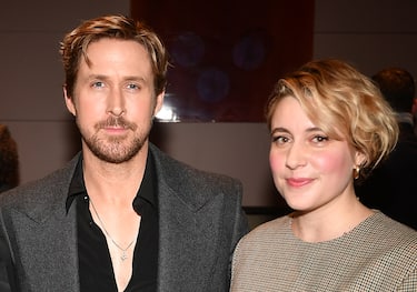 Greta Gerwig and Ryan Gosling attend a pre-reception for the 2023 SFFILM Awards Night at The St. Regis Hotel on December 04, 2023 in San Francisco, California. Photo: Casey Flanigan/imageSPACE 4 Warner Pictures/Sipa USA