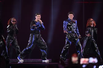 Mandatory Credit: Photo by Jessica Gow/TT/Shutterstock (14467938eb)
Marcus & Martinus representing Sweden with the song "Unforgettable" during the first semi-final of the 68th edition of the Eurovision Song Contest (ESC) at Malmö Arena, in Malmö, Sweden, Tuesday, May 07, 2024.
Eurovision Song Contest 2024, Malmö, Sweden - 07 May 2024