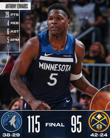 DENVER NUGGETS-MINNESOTA TIMBERWOLVES 95-115