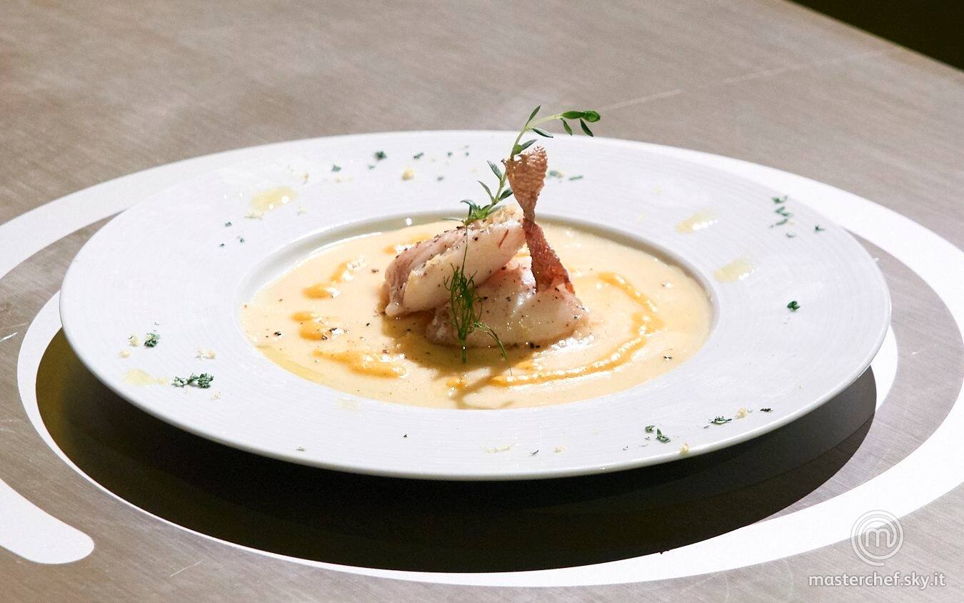 Guance di ricciola con polenta