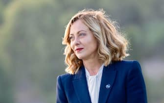 Italy's Prime Minister Giorgia Meloni during the MED9 Summit in the Cypriot city of Paphos on October 11, 2024. Leaders from nine European countries around the Mediterranean Sea met in Cyprus on October 11 to discuss the wars in the Middle East, which they fear will fuel migration and threaten their own security. ANSA/FILIPPO ATTILI/US PALAZZO CHIGI +++ NO SALES, EDITORIAL USE ONLY +++ NPK +++