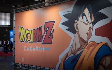 BARCELONA, SPAIN - 2019/11/29: Akira Toriyama Dragon Ball Z logo and graphic portrait during the festival.
The NiceOne Barcelona Gaming & Digital Experiences Festival dedicated to the video game industry and virtual reality takes place at the Gran Vía fairgrounds from Nov 28 to Dec 1, 2019. (Photo by Paco Freire/SOPA Images/LightRocket via Getty Images)