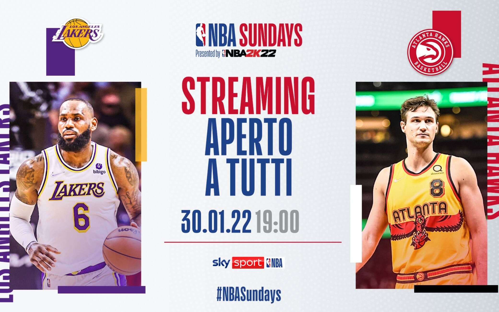 NBA, Atlanta Hawks-Los Angeles Lakers in tv e streaming dove vederla Sky Sport