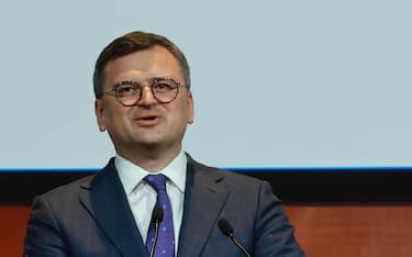Il ministro degli Esteri dell Ucraina, Dmytro Kuleba partecipa alla Conferenza bilaterale sulla ricostruzione dell Ucraina, Roma, 26 aprile 2023. ANSA/VINCENZO LIVIERI
