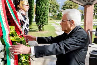 Il presidente della Repubblica, Sergio Mattarella, alla cerimonia di commemorazione della tragedia del Vajont, Longarone (Belluno), 9 ottobre 2023. ANSA/PAOLO GIANDOTTI/US QUIRINALE +++ NO SALES, EDITORIAL USE ONLY +++ NPK +++