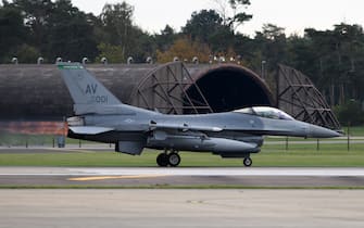 AV 89-001 U.S. Air Force General Dynamics F-16 Fighting Falcon lights the afterburner to take off from RAF Lakenheath, England on 5 October 2020. (Photo by Jon Hobley/MI News/NurPhoto)