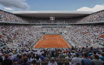 General view of Court Philippe CHATRIER during the French Open Tennis  of Roland Garros 2022 on May 27 2022 in Paris, France, Photo By Loic Baratoux/SIPAPRESS