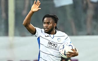 Atalanta's foward Ademola Lookman celebrate after scoring a goal during the Italian serie A soccer match ACF Fiorentina vs Atalanta B.C. at Artemio Franchi Stadium in Florence, Italy, 17 September 2023
ANSA/CLAUDIO GIOVANNINI