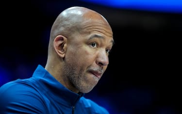 DETROIT, MICHIGAN - MARCH 11: Head Coach Monty Williams of the Detroit Pistons looks on before the game against the Charlotte Hornets at Little Caesars Arena on March 11, 2024 in Detroit, Michigan. NOTE TO USER: User expressly acknowledges and agrees that, by downloading and or using this photograph, User is consenting to the terms and conditions of the Getty Images License Agreement. (Photo by Nic Antaya/Getty Images)