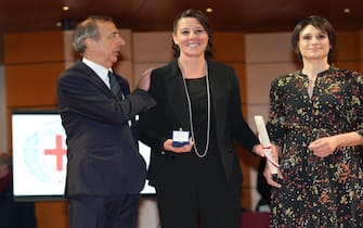 Milano - Consegna degli Ambrogini d'\'' Oro di parte del sindaco Giuseppe Sala e Elena Buscemi al Teatro Dal Verme, nella foto Medaglia D'\'' Oro Milena Piscozzo (Milano - 2024-12-07, Duilio Piaggesi) p.s. la foto e'\'' utilizzabile nel rispetto del contesto in cui e'\'' stata scattata, e senza intento diffamatorio del decoro delle persone rappresentate