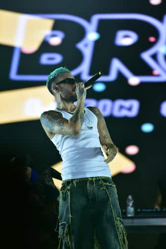 Il cantante colombiano Maluma si esibisce a Napoli con il suo World Tour  presso l’Arena Flegrea. Nella foto ospite Fred De Palma