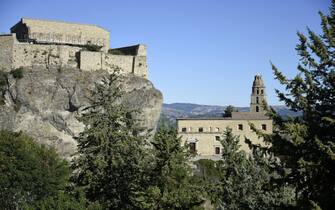 Panoramic view of Laurenzana, an old town in the Basilicata region, Italy.