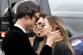 Daniele Cavalli e Eva Maria Düringer at Roberto Cavalli's funeral, Firenze, 15 April 2024 ANSA/CLAUDIO GIOVANNINI