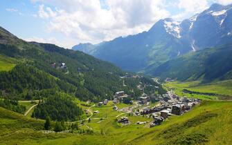 Breuil-Cervinia View of the ski resort Breuil-Cervinia in Aosta valley, Italy.