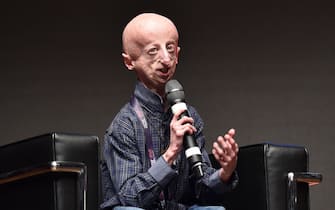 Sammy Basso al convegno "SUM #02 Capire il Futuro" organizzato da M5S presso l'associazione Gianroberto Casaleggio a Ivrea, 7 aprile 2018. 
ANSA/ALESSANDRO DI MARCO