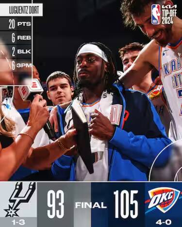 OKLAHOMA CITY THUNDER-SAN ANTONIO SPURS 105-93 