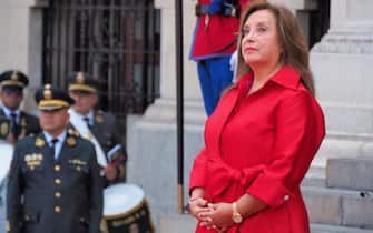 Mandatory Credit: Photo by Carlos Garcia Granthon/ZUMA Press Wire/Shutterstock (15249529c)
The President of Peru, Dina Boluarte, receiving the President of Panama, Jose Raul Mulino, who is on an official visit to Lima, fulfilling an agenda focused on strengthening political dialogue, bilateral cooperation, and the historic ties of friendship that Panama maintains with Peru.
Government Palace, Lima, Peru - 11 Apr 2025