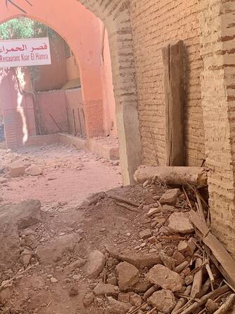 Medina di Marrakech dopo il terremoto, 9 settembre 2023.
ANSA/OLGA PISCITELLI