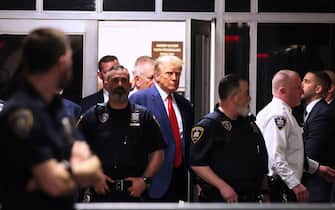 NEW YORK, NEW YORK - APRIL 04: Former U.S. President Donald Trump arrives for his arraignment at Manhattan Criminal Court on April 04, 2023 in New York City. With the indictment, Trump becomes the first former U.S. president in history to be charged with a criminal offense. (Photo by Michael M. Santiago/Getty Images)