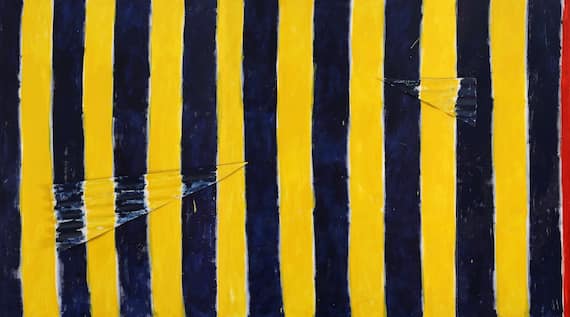 Pittura Estrema, 1998, smalto su tela, lamiera (Courtesy Galleria Marchetti, Roma). Foto di Daniele Ragazzi