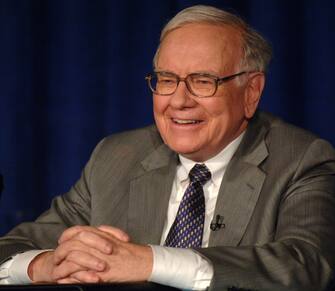 Il miliardario americano Warren Buffett soprannominato l'oracolo di Omaha. Foto di archivio