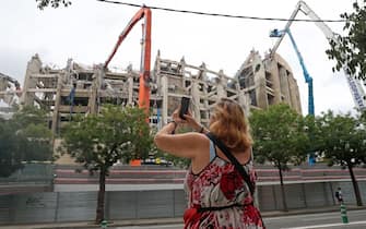 The demolition works of the third stand of the Spotify Camp Nou continue. The works for the reconstruction of the enclosure are now focused on the demolition of the south zone and the side stand of the stadium, in Barcelona, on 05th July 2023. (Photo by Joan Valls/Urbanandsport /NurPhoto via Getty Images)