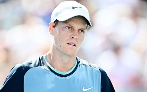 MONTREAL, CANADA - AUGUST 10: Jannik Sinner of Italy looks on against Alejandro Tabilo of Chile in the Men's Singles third round match during Day Five of the ATP Masters 1000 National Bank Open at Stade IGA on August 10, 2024 in Montreal, Canada.   Minas Panagiotakis/Getty Images/AFP (Photo by Minas Panagiotakis / GETTY IMAGES NORTH AMERICA / Getty Images via AFP)