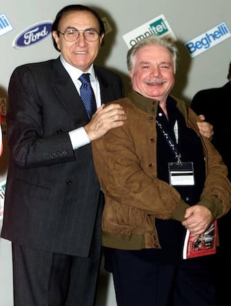Pippo Baudo e il regista Gino Landi in una foto d'archivio.                CLAUDIO ONORATI / ANSA / PAL