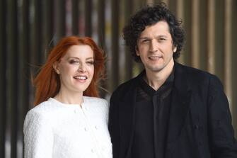 Italian singers Noemi (Veronica Scopelliti) and Ermal Meta participate in the photocall of the presentation of the primo Maggio Concert at the RAI headquarters in Viale Mazzini. Rome (Italy), April 23rd, 2024 (Photo by Massimo Insabato/Archivio Massimo Insabato/Mondadori Portfolio via Getty Images)