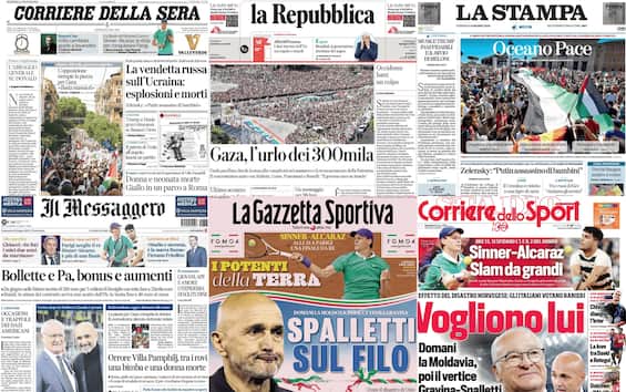 Le prime pagine dei quotidiani di oggi 8 giugno: la rassegna stampa