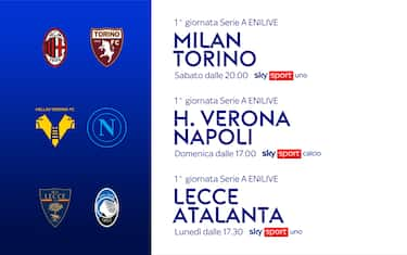 Serie A, la programmazione della 1^ giornata su Sky