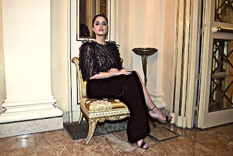 MILAN, ITALY - DECEMBER 07:  (EDITOR NOTE: this image has worked with digital filter). Matilde Gioli attends the Prima Alla Scala at Teatro Alla Scala on December 7, 2017 in Milan, Italy.  (Photo by Pier Marco Tacca/Getty Images)