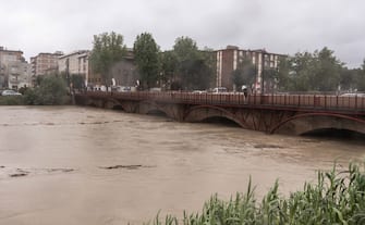 Cesena - Cesenatico (Fc) situazione preallarme per maltempo pioggia - fiume Savio e mareggiate
