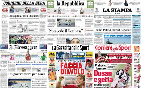 Le prime pagine dei quotidiani di oggi 13 agosto: la rassegna stampa