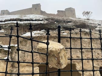 GAZIANTEP, TURKIYE - FEBRUARY 06: A view of damaged historical Gaziantep Castle after a 7.4 magnitude earthquake hit southern provinces of Turkiye, in Gaziantep, Turkiye on February 6, 2023. The 7.4 magnitude earthquake jolted Turkiye's southern province of Kahramanmaras early Monday, according to Turkiye's Disaster and Emergency Management Authority (AFAD). It was followed by a magnitude 6.4 quake that struck southeastern Gaziantep province. A third earthquake with a 6.5 magnitude also hit Gaziantep. Earthquakes had affected several provinces including, Osmaniye, Malatya, AdÃ Â±yaman, Adana, DiyarbakÃ Â±r, Kilis and Sanliurfa. (Photo by Mehmet Akif Parlak/Anadolu Agency via Getty Images)