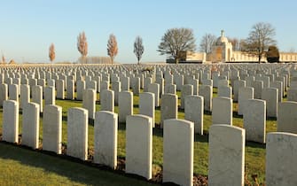 Tyne Cot Commonwealth WWI Graves Cemetery and Memorial to the Missing near Ypres in Belgium
