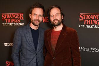 LONDON, ENGLAND - DECEMBER 14: Ross Duffer and Matt Duffer aka The Duffer Brothers attend the press night after party for "Stranger Things: The First Shadow" at The Waldorf Hilton on December 14, 2023 in London, England. (Photo by Dave Benett/Getty Images)