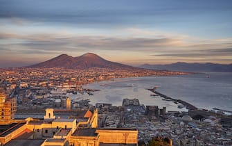 Sunset over Naples, Campania, Italy