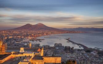 Sunset over Naples, Campania, Italy