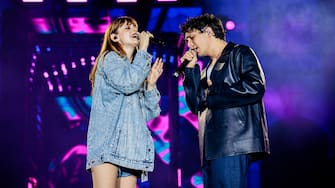 MILAN, ITALY - JUNE 11: Annalisa and Tananai perform at Arco Della Pace for Party Like A Deejay 2024 on June 08, 2024 in Milan, Italy. (Photo by Sergione Infuso/Corbis via Getty Images)