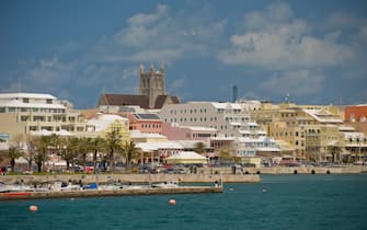 The waterfront and colourful, historical architecture of Hamilton, Bermuda.